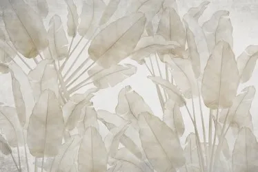 VANILLA col. 1 - Grigio | Carta da parati con foglie